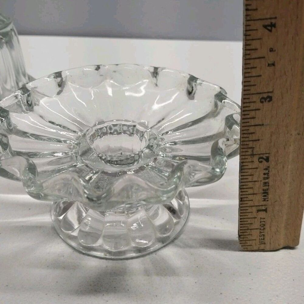PartyLite 2 Pc Glass Candle Holder Set Pillar Taper Votive Tealight - Picture 9 of 10